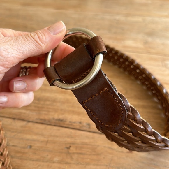 Linea Pelle Braided Woven Leather Brown Size Large Boho Style - Picture 9 of 9